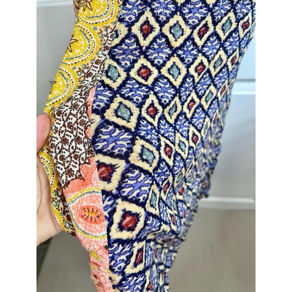 Desigual Dress Size EU 46 Multi-Color Patchwork Bohemian V-Neck Vibrant Eclectic - Picture 11 of 15